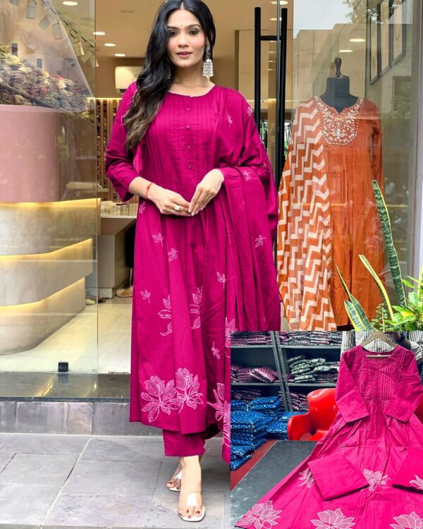 Vishpra Embroidery kurti Printex weaving and prints - Image 3