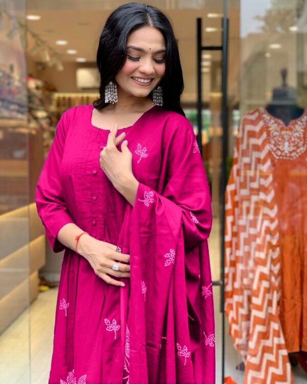 Vishpra Embroidery kurti Printex weaving and prints - Image 2