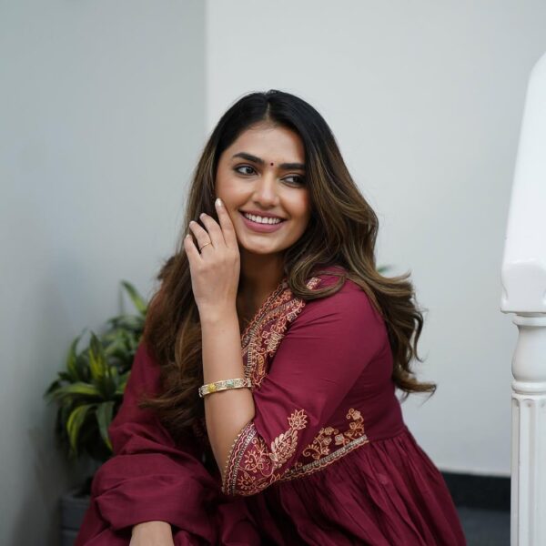 Vishpra women's maroon printed cotton kurta - Image 4