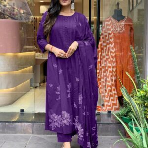Vishpra Women's Embroidery Kurti with Matching Batan